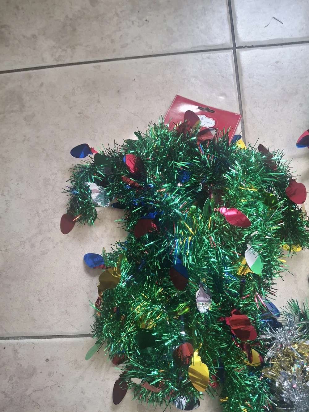 Festive Green and Gold Holiday Tinsel Garland Set - Home Holiday Decor